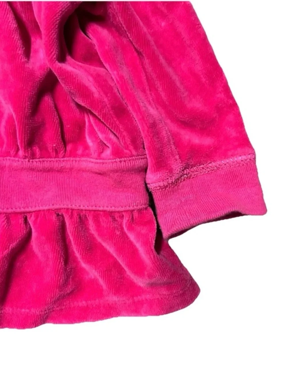 Toddler Girl Ralph Lauren Hot Pink Velvet Hooded Jacket Size 12-18 Months